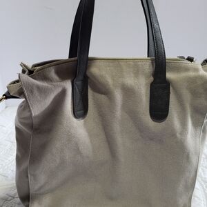 ERIN CONDREN Canvas Tote Purse Womens Beige Zipper Shoulder B Women's Tote Bag